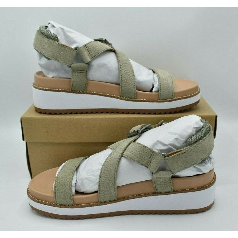 Lucky Brand Women Size 8 M Idenia Wedge Seagrass Embossed Nubuck Sandals Shoes - Picture 4 of 10